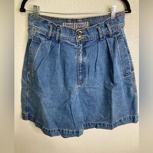 Vintage 80s Forenza Denim Pleated Front High Waisted Mom Cotton Jean Shorts 14